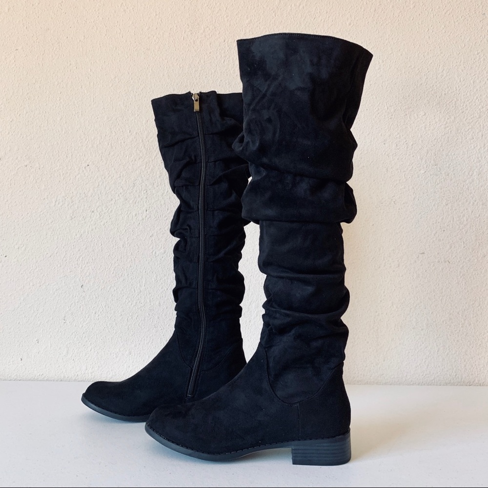 Catherine Malandrino Black Ruched Knee 1" Boot - Picture 3 of 8